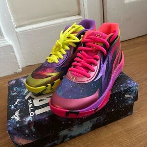 Puma Neon Pink and Orange Sneakers